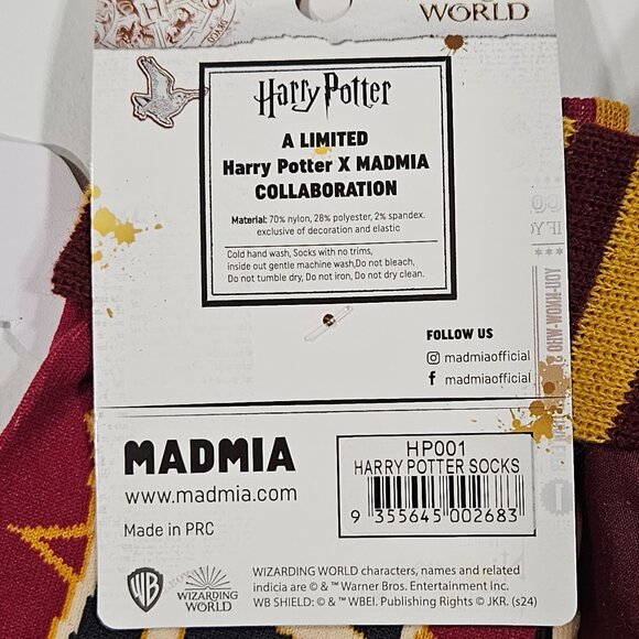 Harry Potter Gryffindor Sweater 7/8 & Madmia Socks Collab Set NWT/NWOT - Picture 9 of 12
